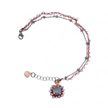 Bracciale uncinetto con Castone